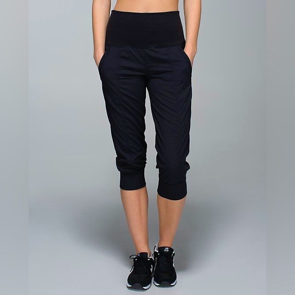 lululemon athletica Pants - Lululemon In Flux Crop Black Swift Studio High Waist Pants Maternity